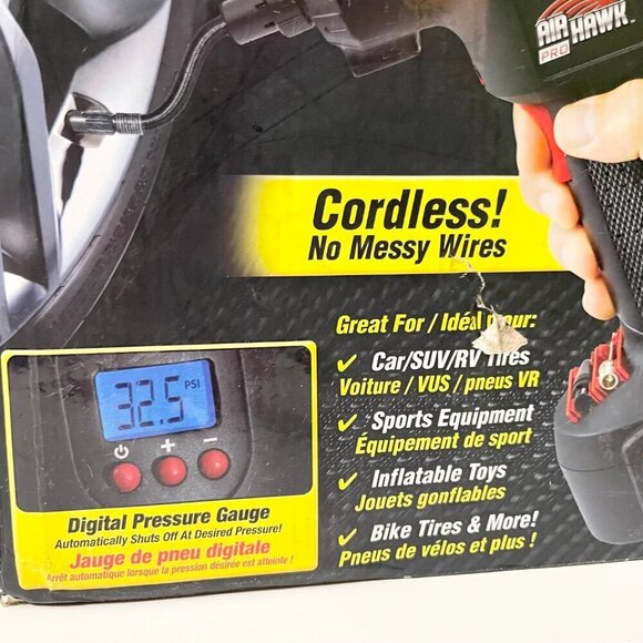 Air Hawk Pro Automatic Cordless Tire Inflator Portable Air Compressor - Picture 7 of 16